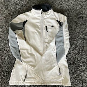 Small, fitted white snow jacket